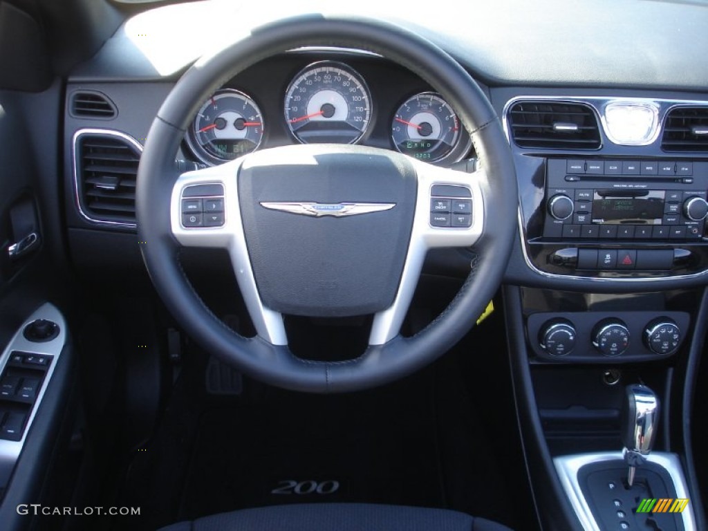 2012 Chrysler 200 Touring Convertible Black Steering Wheel Photo #79678740