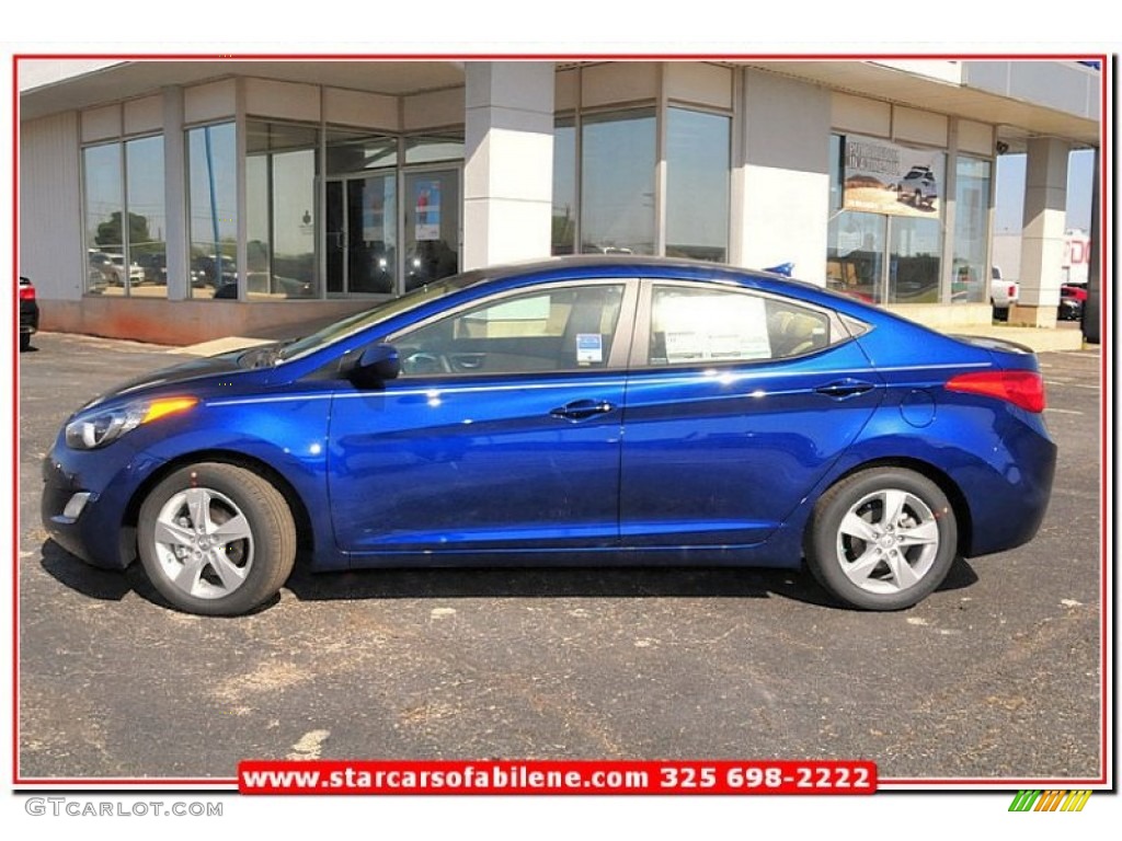 2013 Elantra GLS - Atlantic Blue / Beige photo #2