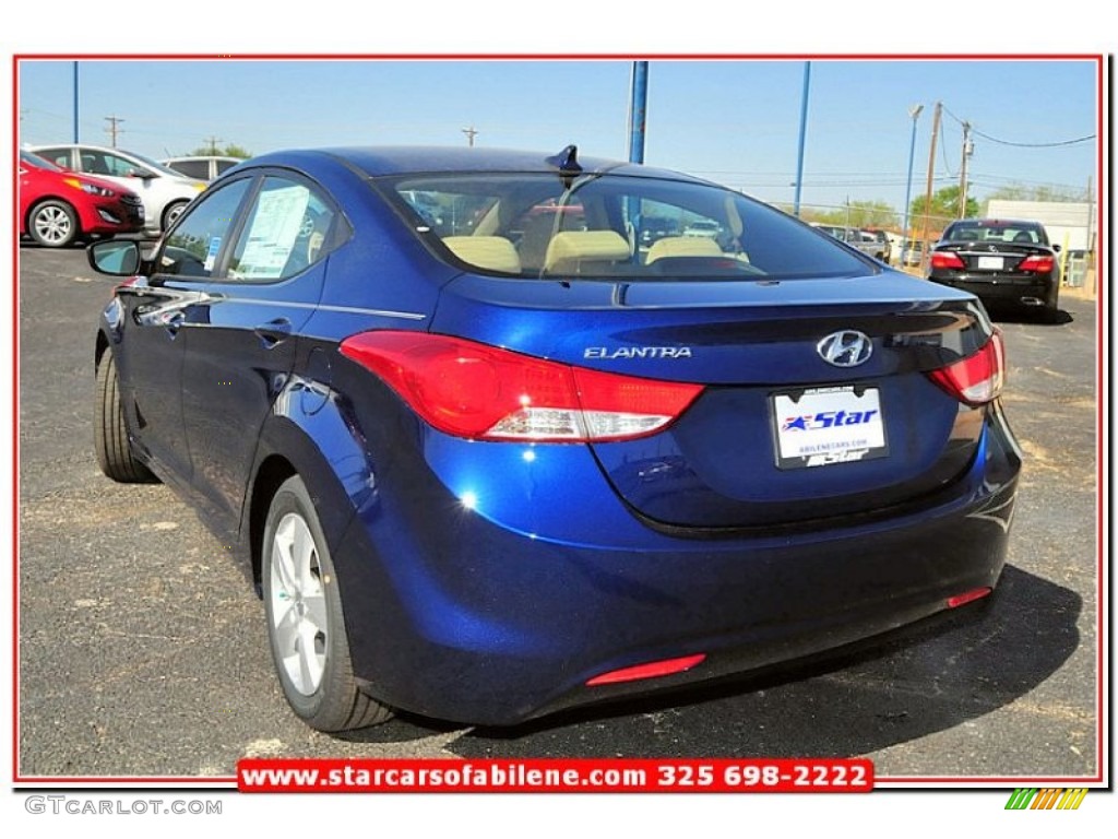 2013 Elantra GLS - Atlantic Blue / Beige photo #4