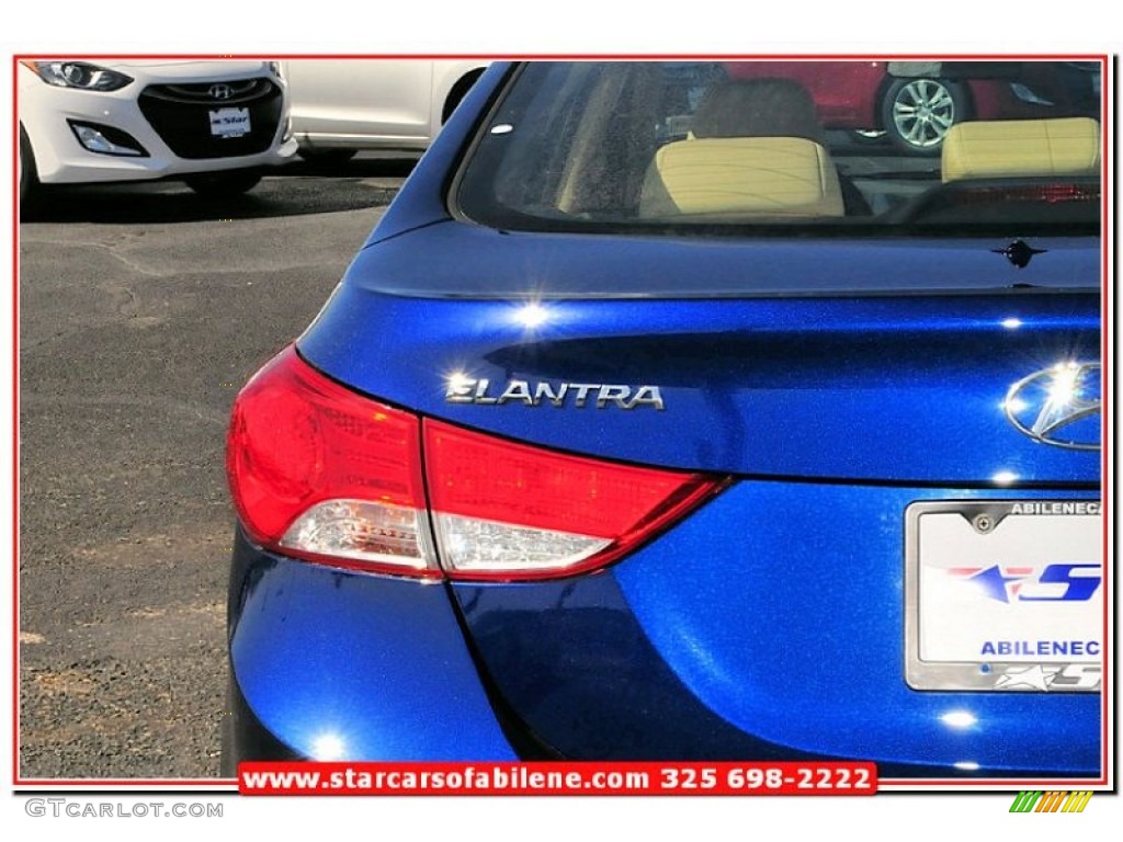 2013 Elantra GLS - Atlantic Blue / Beige photo #6