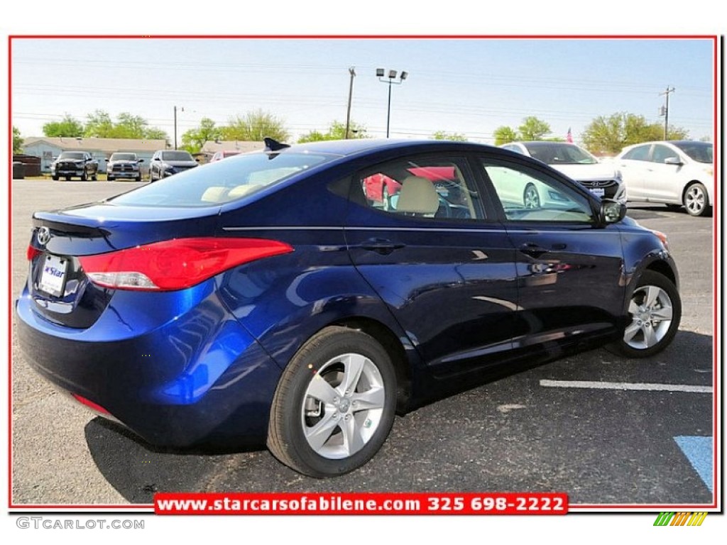 2013 Elantra GLS - Atlantic Blue / Beige photo #7