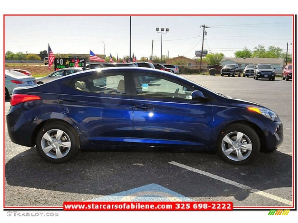 2013 Elantra GLS - Atlantic Blue / Beige photo #8