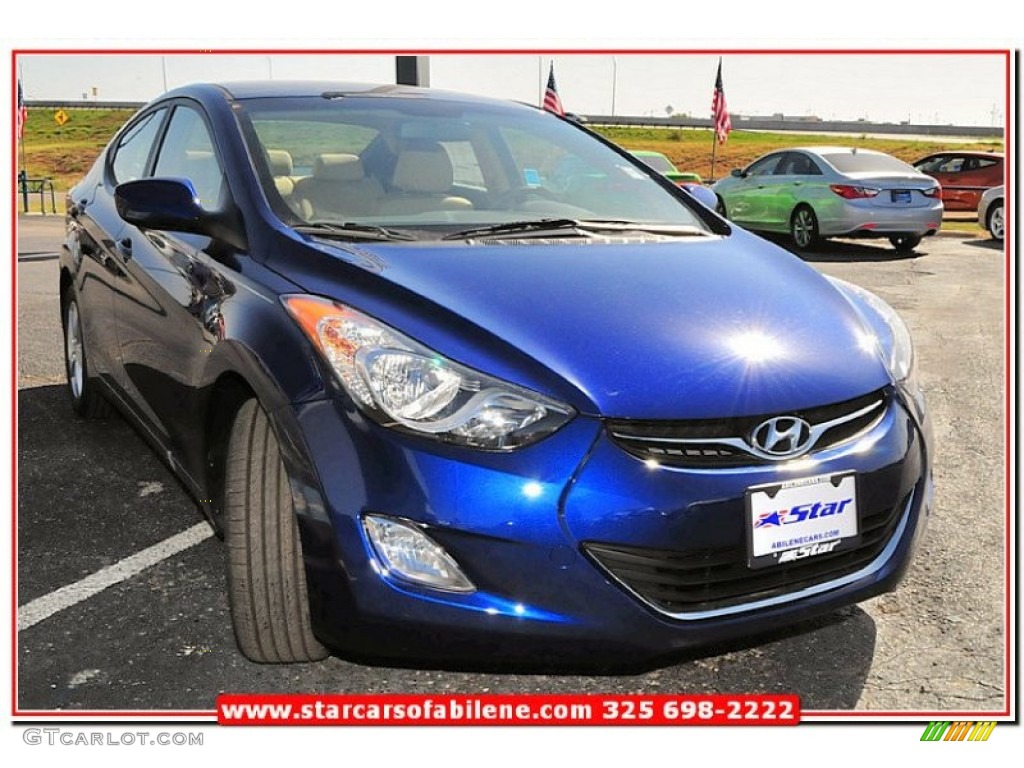 2013 Elantra GLS - Atlantic Blue / Beige photo #9