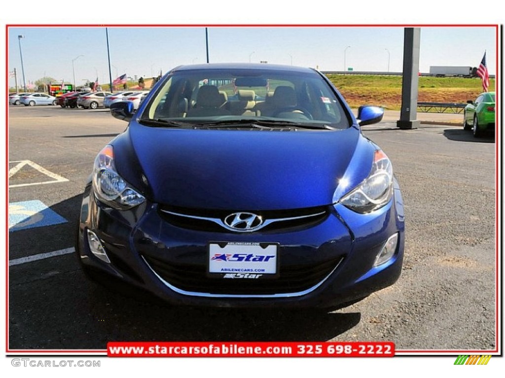 2013 Elantra GLS - Atlantic Blue / Beige photo #10