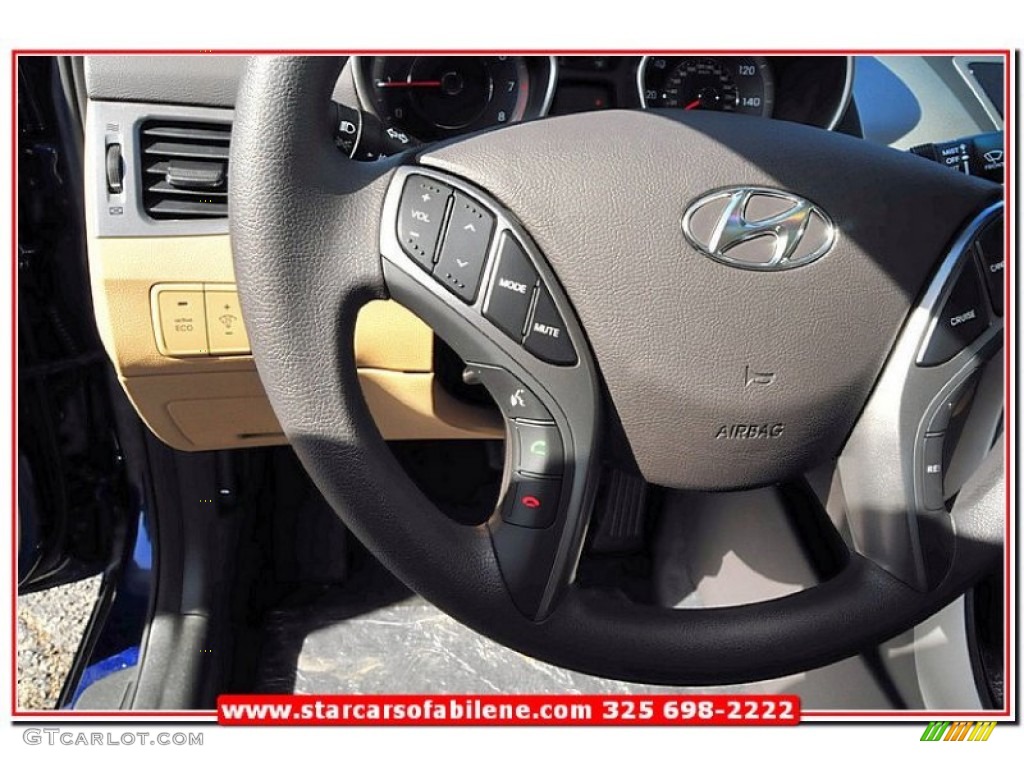 2013 Elantra GLS - Atlantic Blue / Beige photo #16