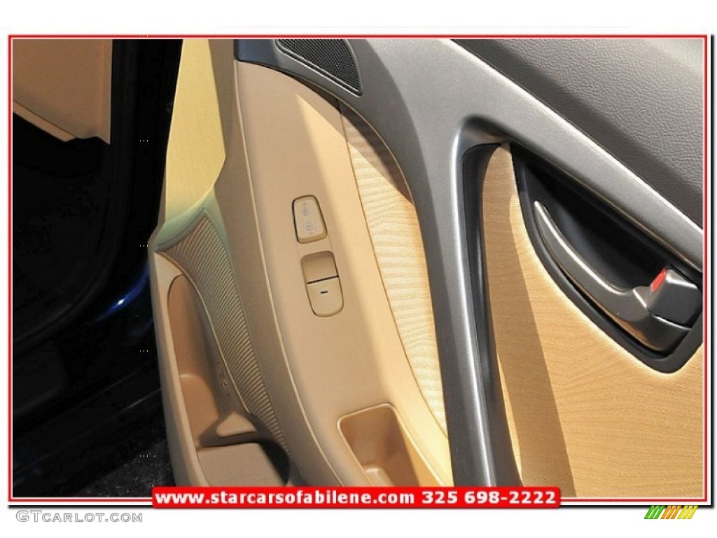 2013 Elantra GLS - Atlantic Blue / Beige photo #25