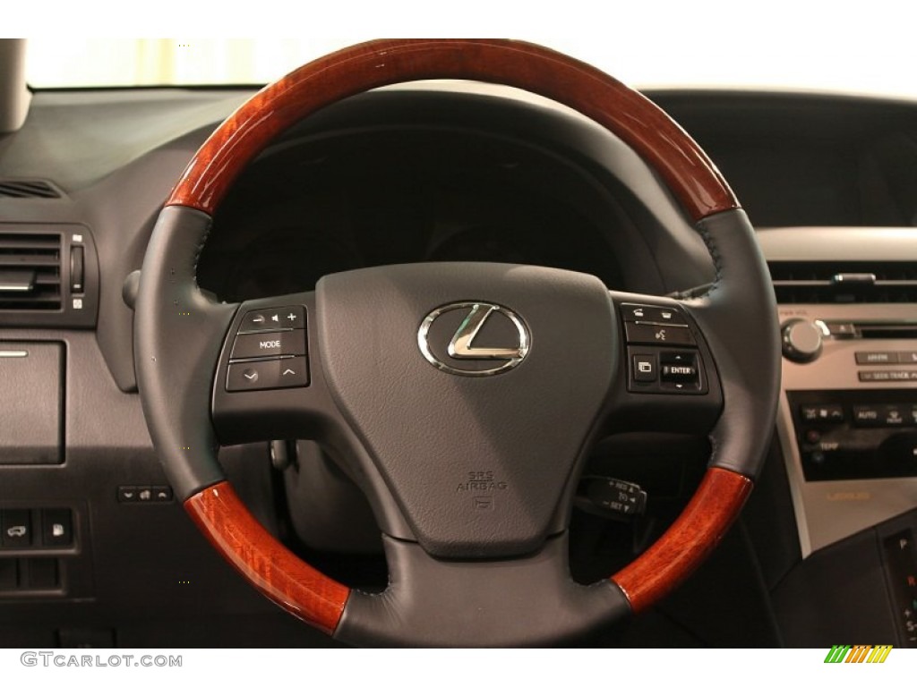 2012 Lexus RX 450h AWD Hybrid Black Steering Wheel Photo #79680987