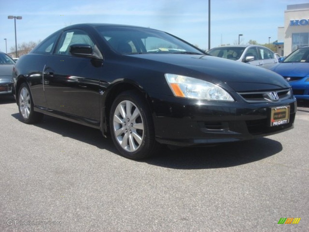 2006 Accord EX V6 Coupe - Nighthawk Black Pearl / Black photo #6