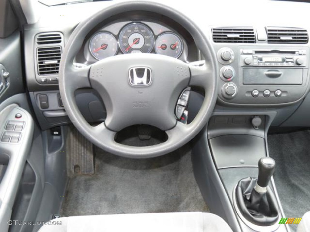 2004 Honda Civic LX Sedan Gray Dashboard Photo #79689208