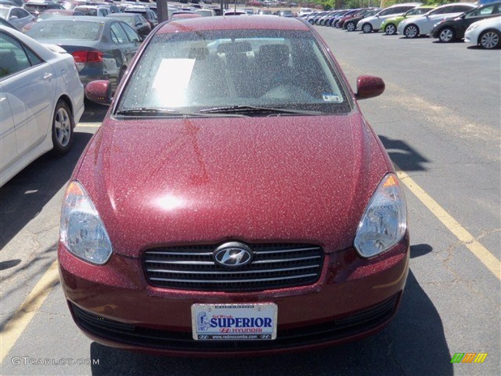 2010 Accent GLS 4 Door - Wine Red / Gray photo #1