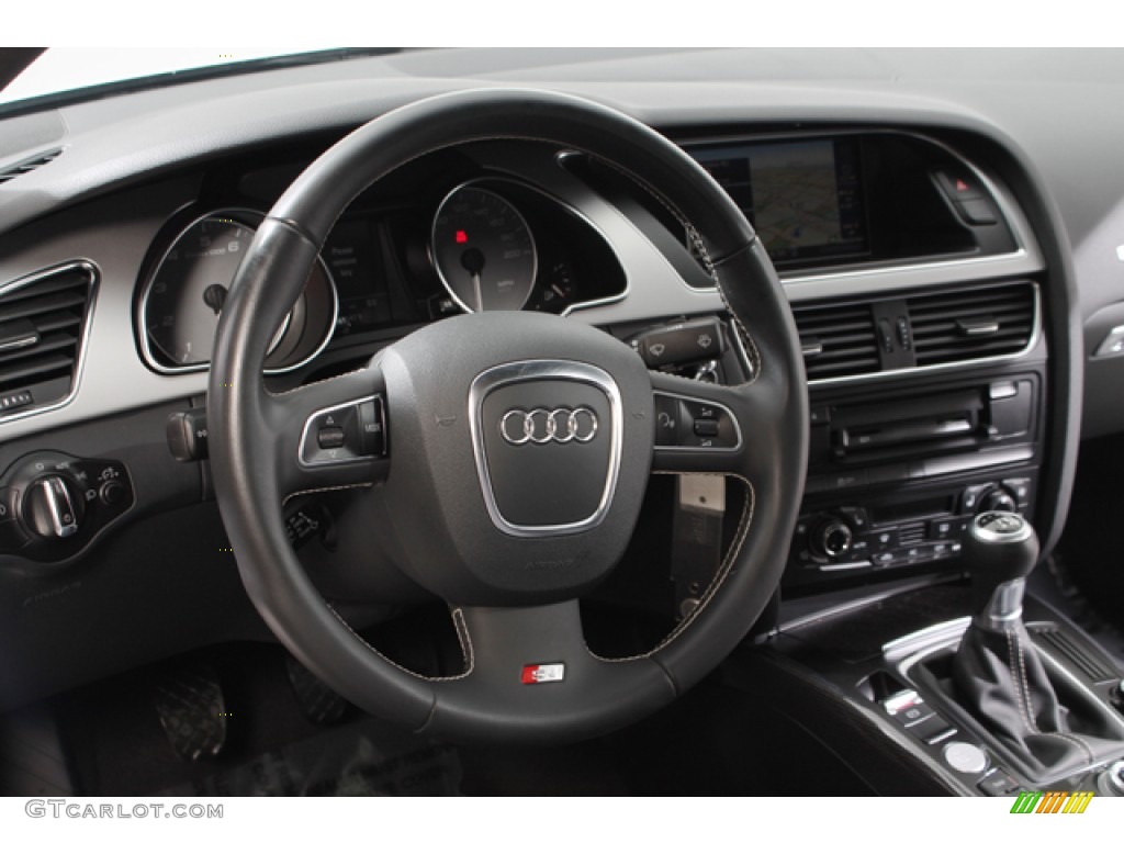 2012 Audi S5 4.2 FSI quattro Coupe Black Steering Wheel Photo #79689883