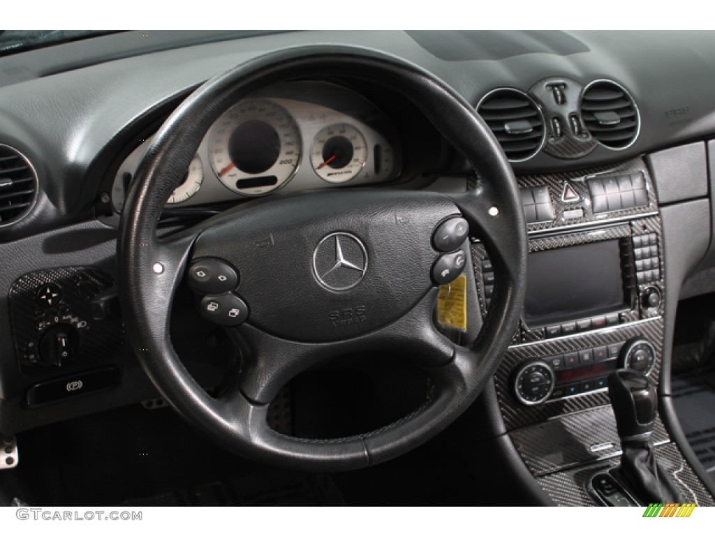 2005 Mercedes-Benz CLK 55 AMG Cabriolet Charcoal Steering Wheel Photo #79690540