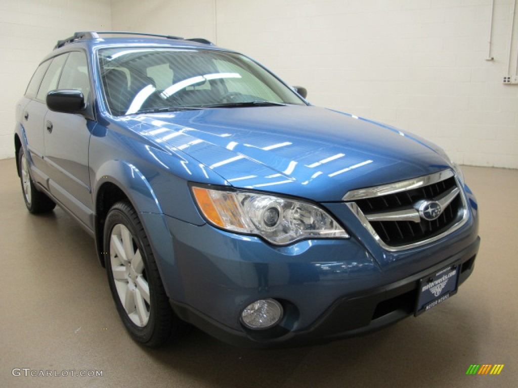 2008 Outback 2.5i Wagon - Newport Blue Pearl / Off Black photo #1