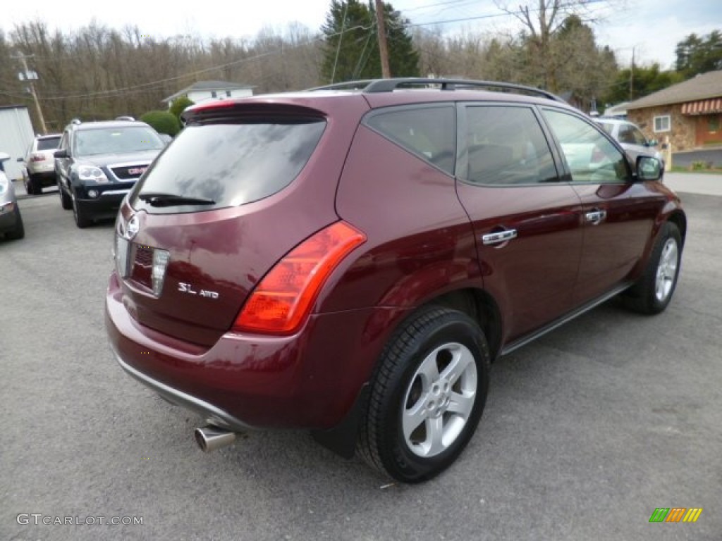 2005 Murano SL AWD - Merlot Metallic / Cafe Latte photo #7