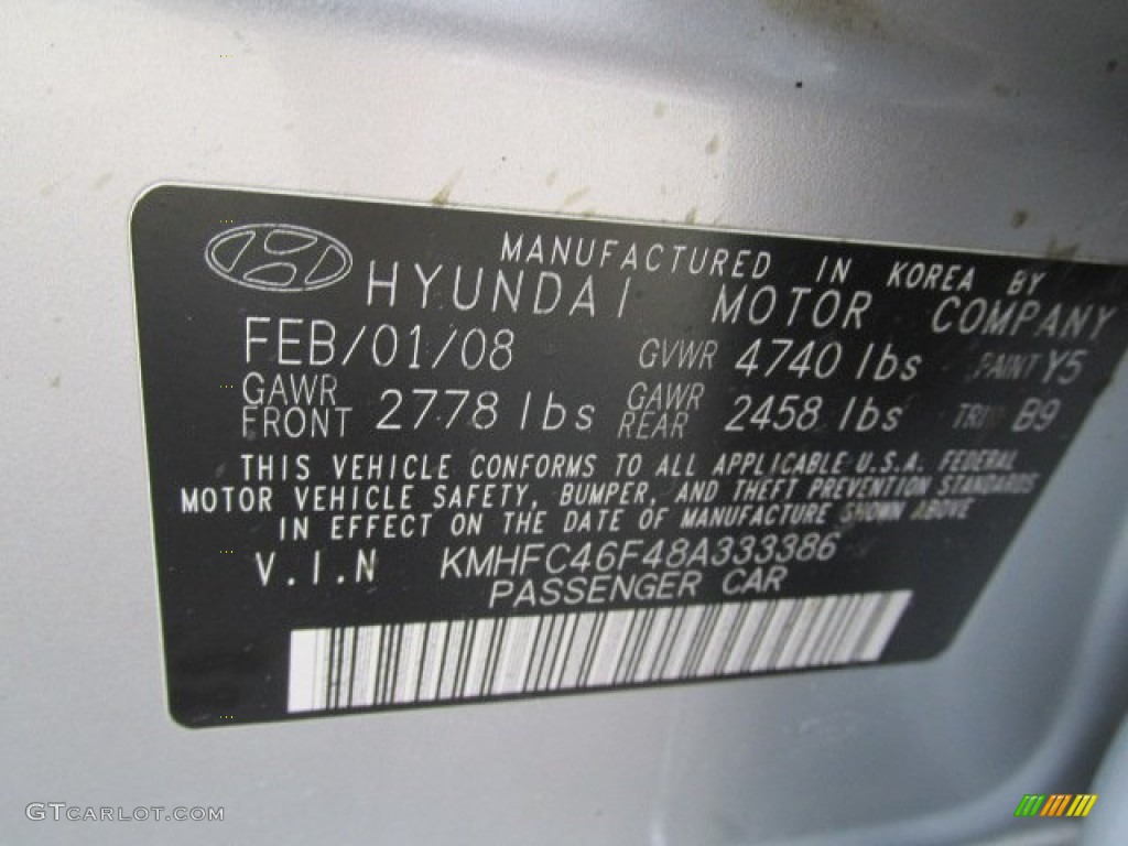 2008 Azera Limited - Silver Frost / Gray photo #24