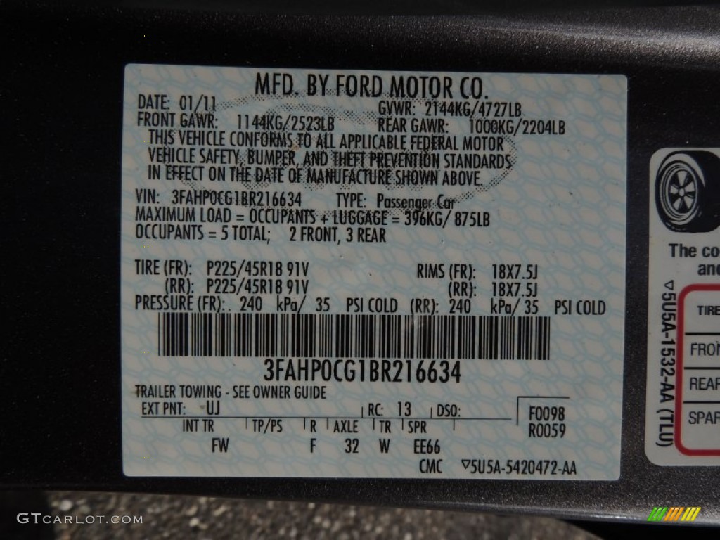 2011 Fusion SEL V6 AWD - Sterling Grey Metallic / Charcoal Black photo #28