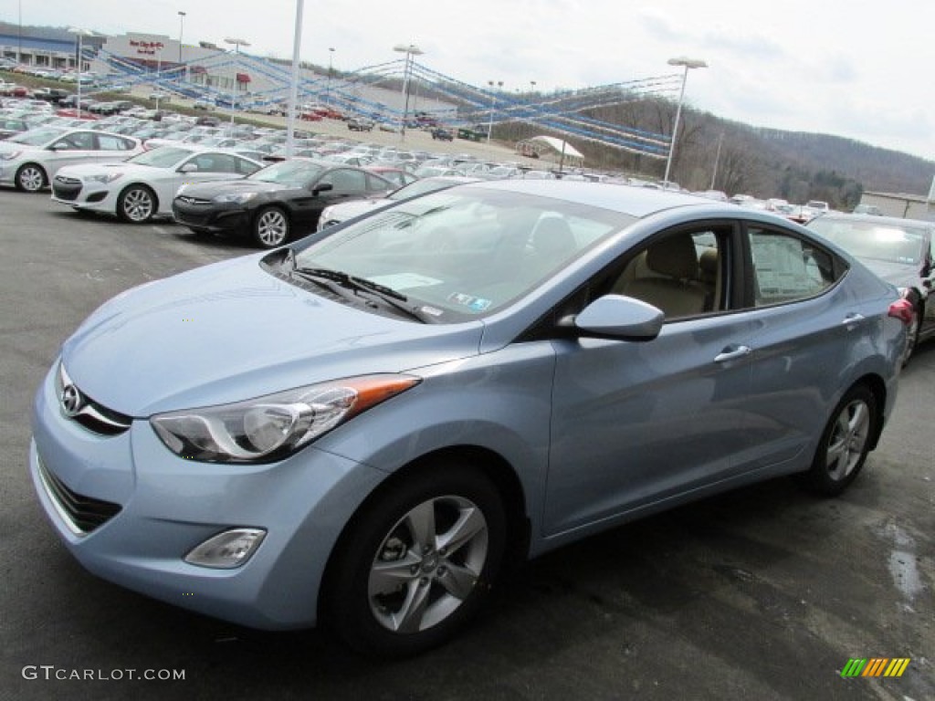 2013 Elantra GLS - Blue Sky Metallic / Beige photo #4