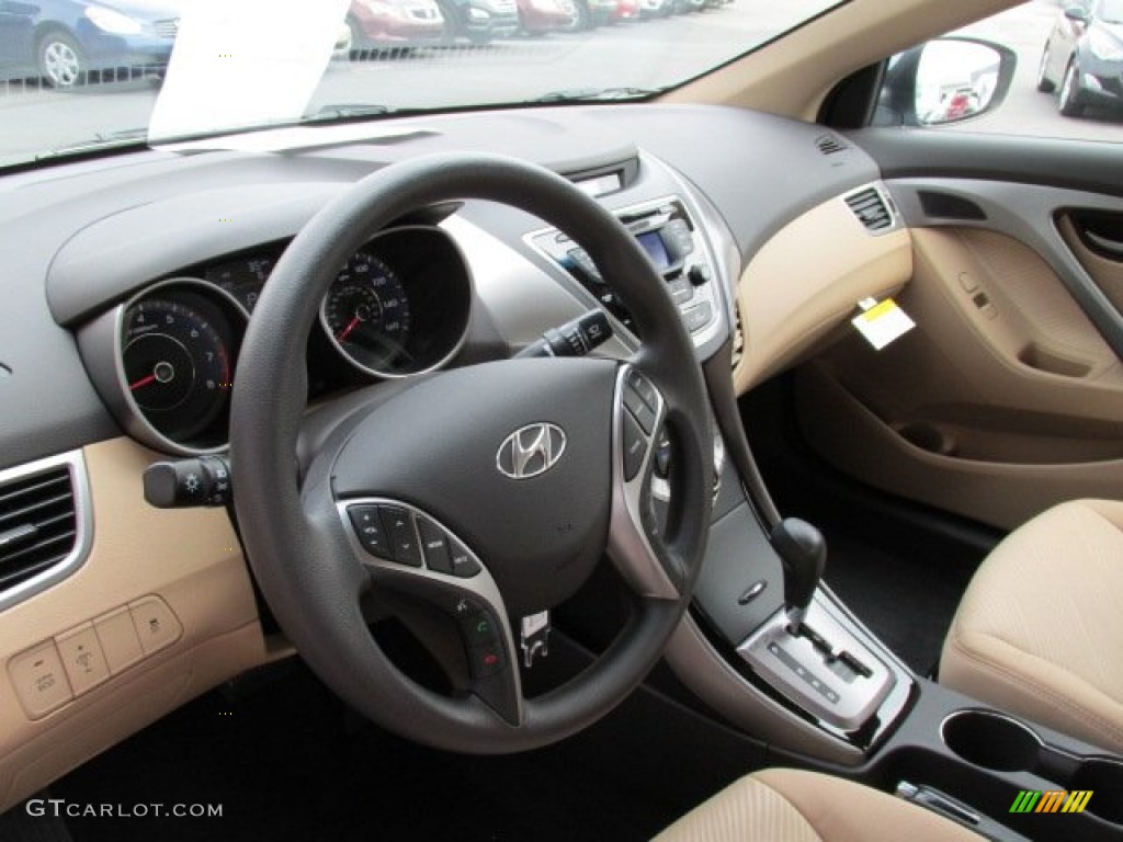2013 Elantra GLS - Blue Sky Metallic / Beige photo #5