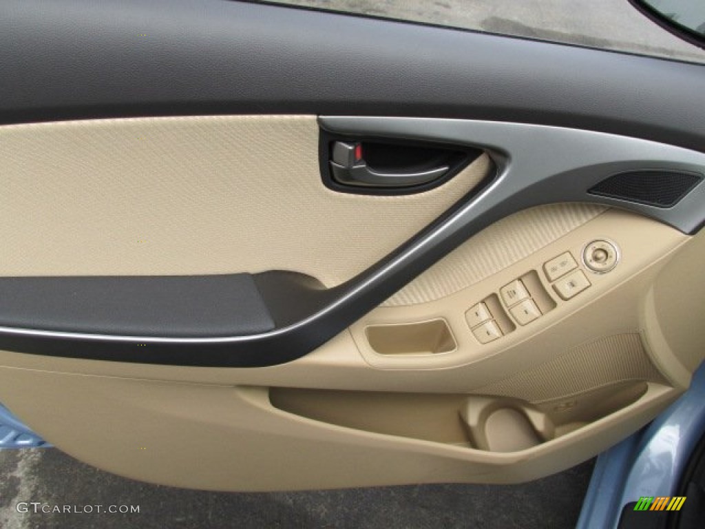 2013 Elantra GLS - Blue Sky Metallic / Beige photo #6