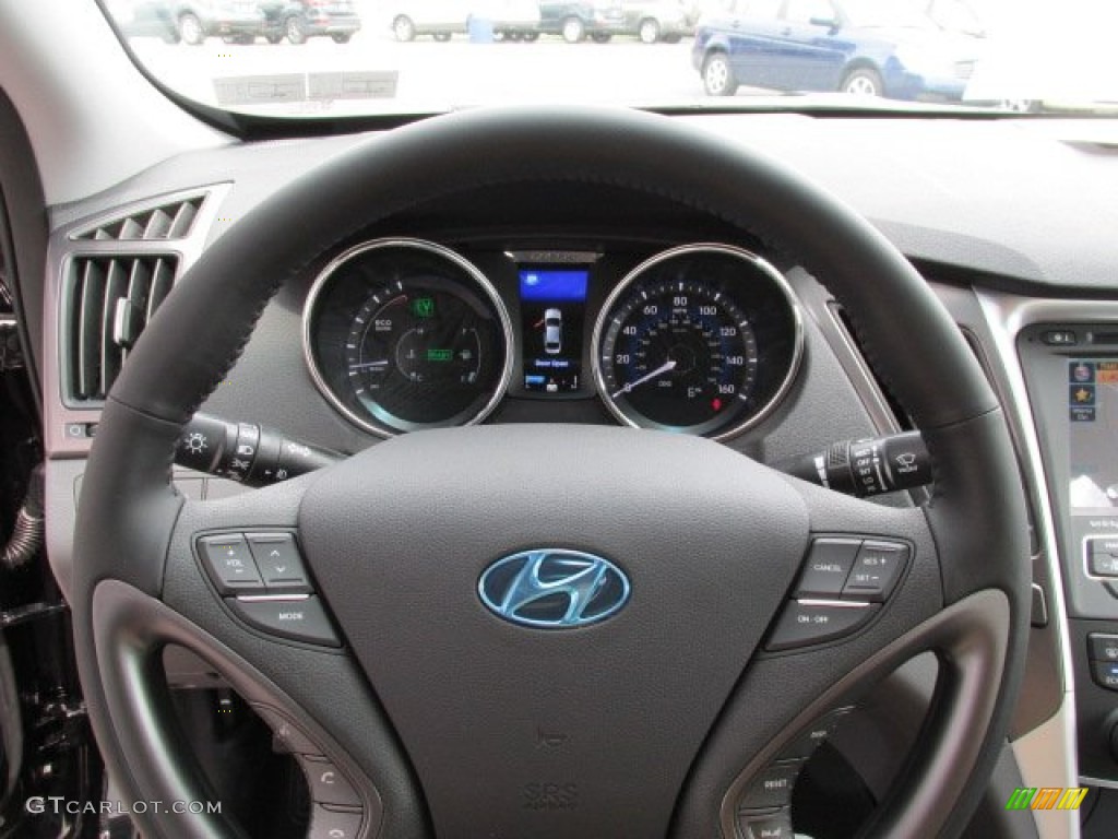 2013 Hyundai Sonata Hybrid Limited Gray Steering Wheel Photo #79695454