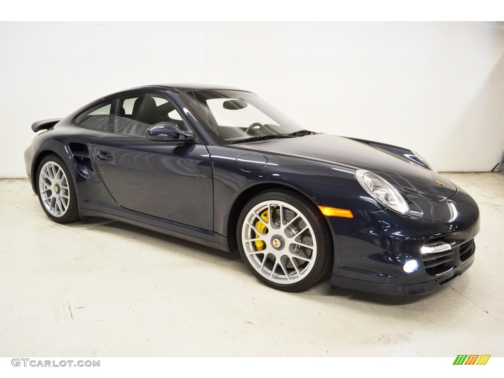 2012 911 Turbo S Coupe - Dark Blue Metallic / Black photo #3