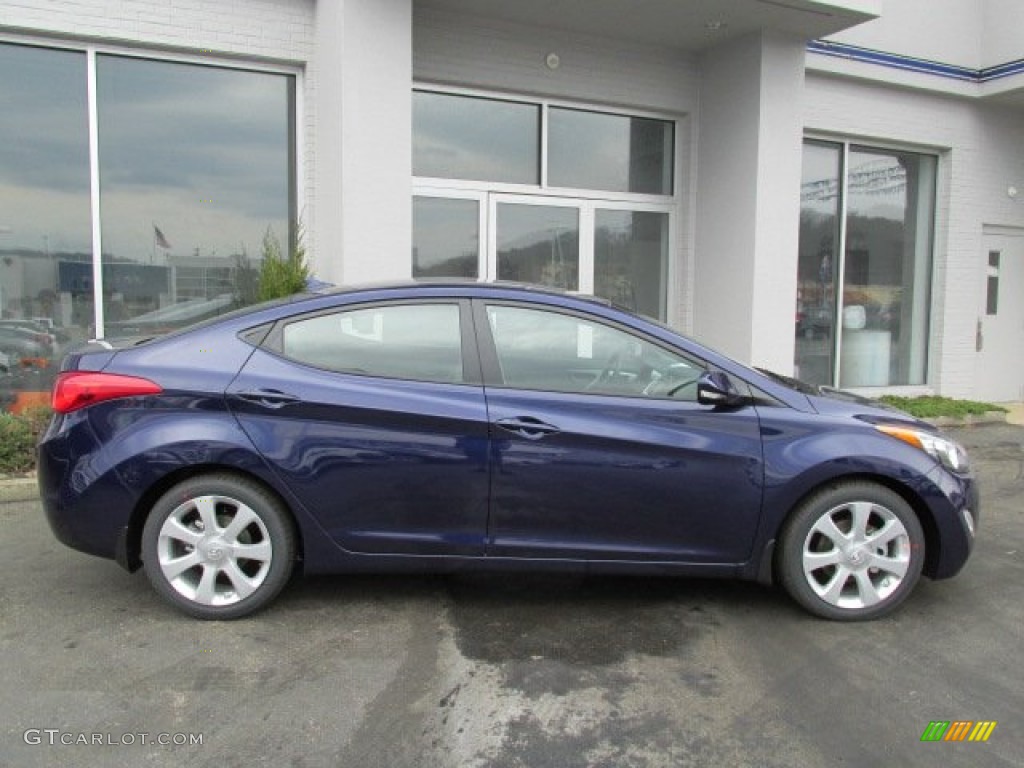 2013 Elantra Limited - Indigo Night / Gray photo #2