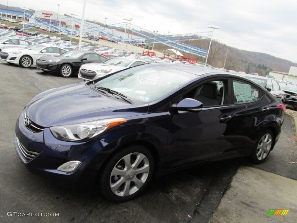 2013 Elantra Limited - Indigo Night / Gray photo #3