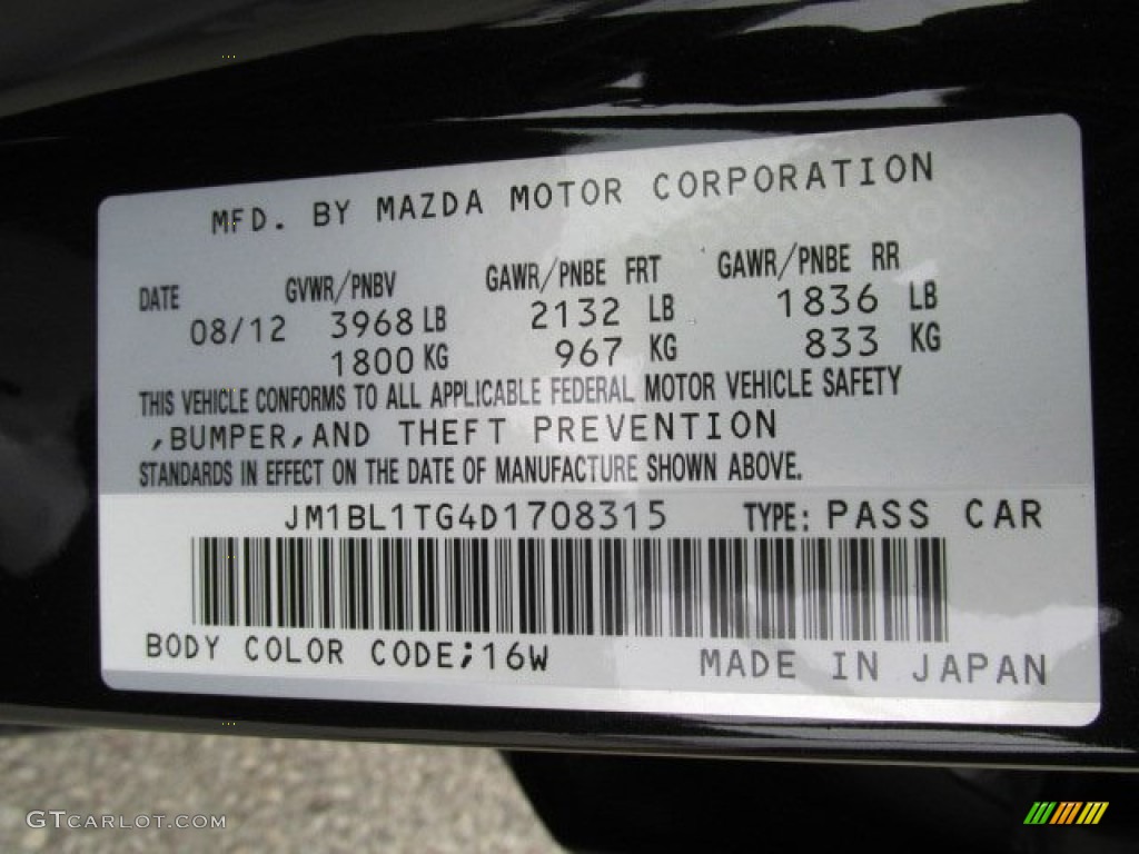 2013 Mazda MAZDA3 i SV 4 Door Color Code Photos