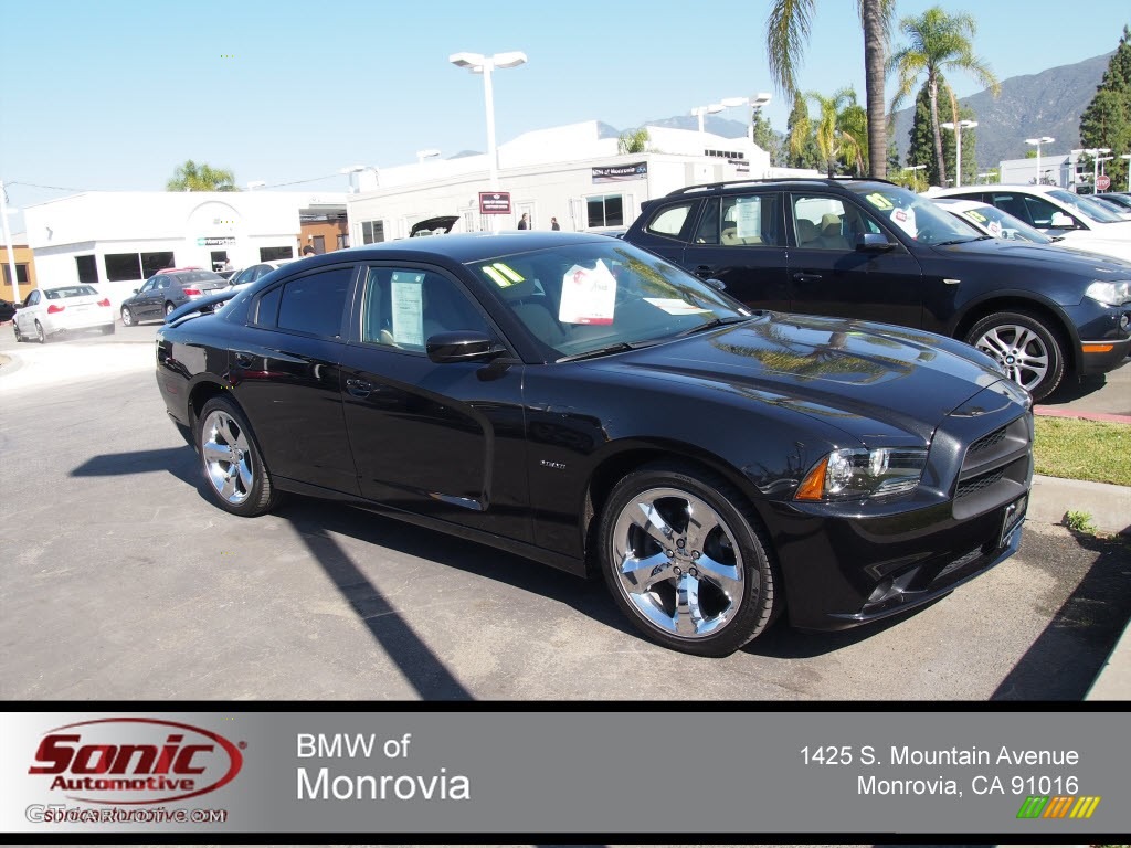 2011 Charger R/T - Brilliant Black Crystal Pearl / Black/Tan photo #1