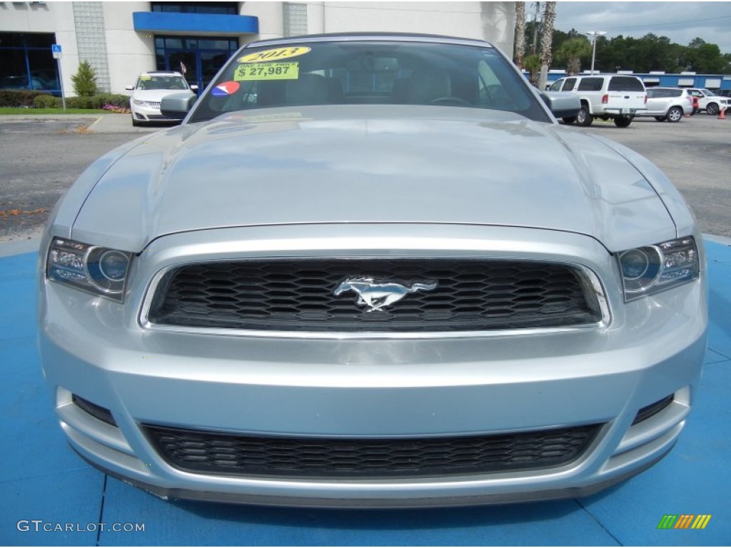 2013 Mustang V6 Premium Convertible - Ingot Silver Metallic / Stone photo #8