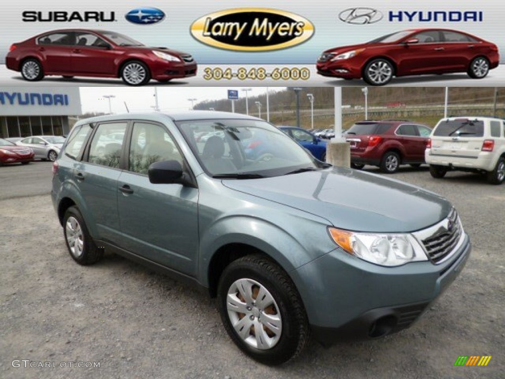 2009 Forester 2.5 X - Sage Green Metallic / Platinum photo #1