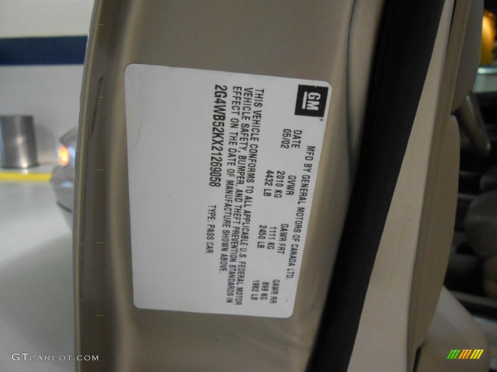 2002 Buick Regal LS Info Tag Photo #79704577