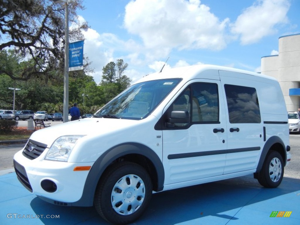 Frozen White Ford Transit Connect