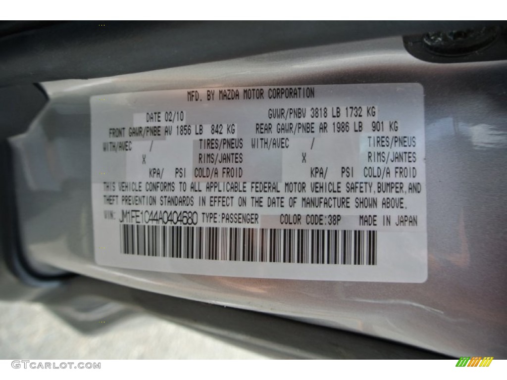 2010 Mazda RX-8 Grand Touring Color Code Photos