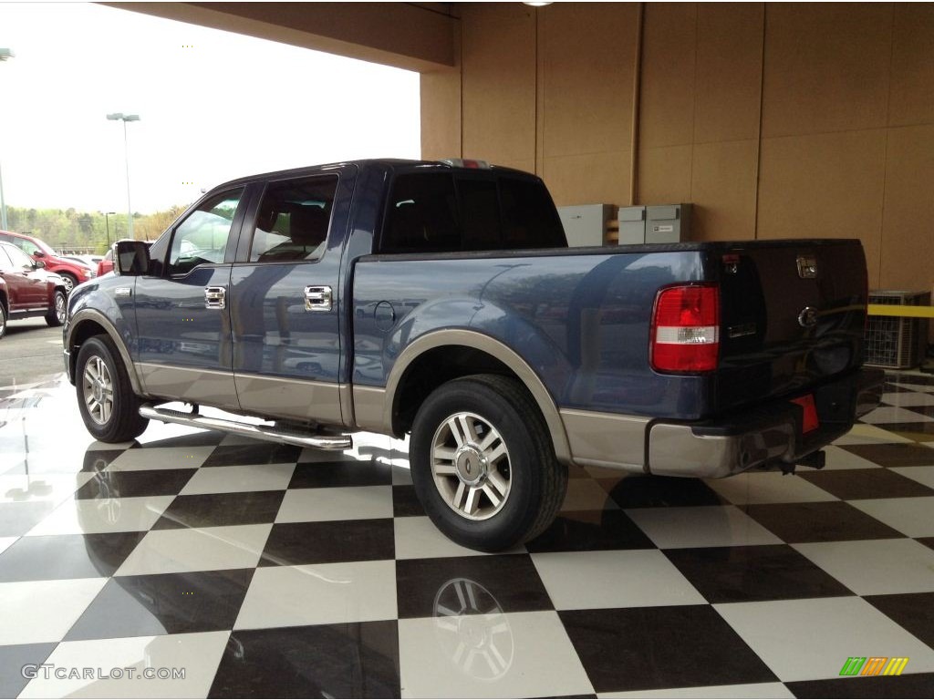 2006 F150 Lariat SuperCrew - Medium Wedgewood Blue Metallic / Tan photo #4