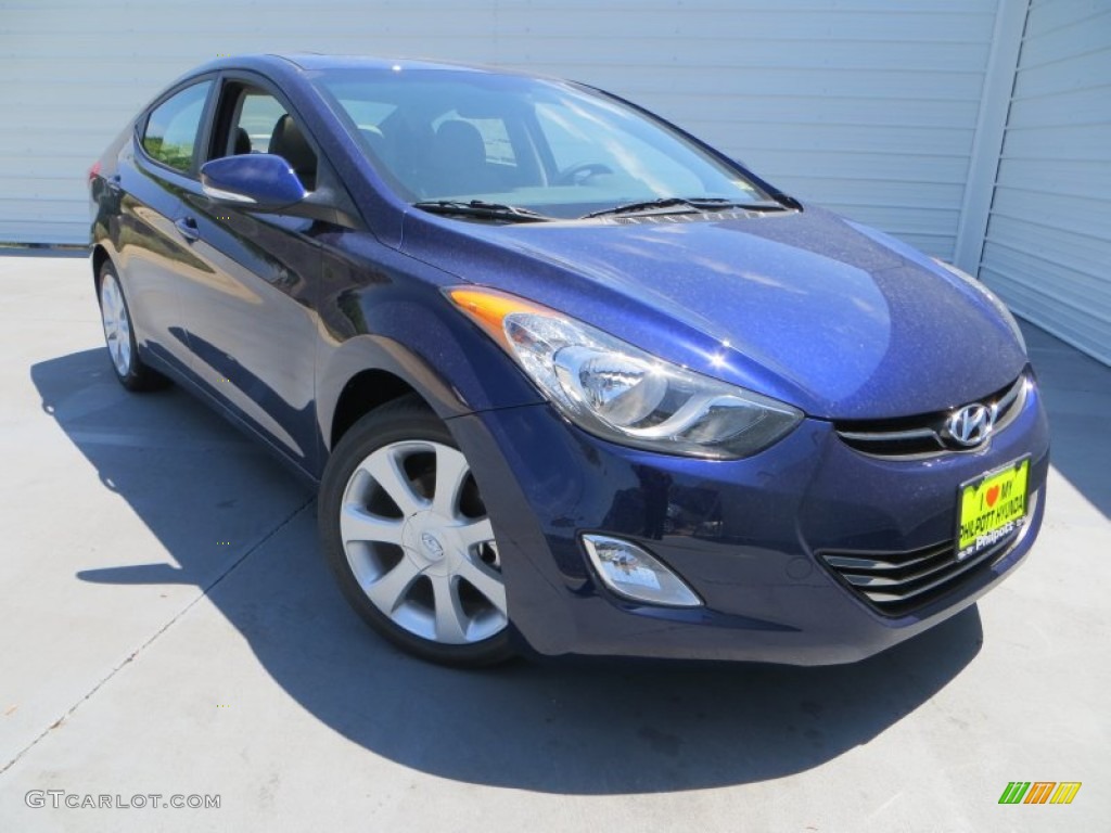 2013 Elantra Limited - Indigo Night / Gray photo #2