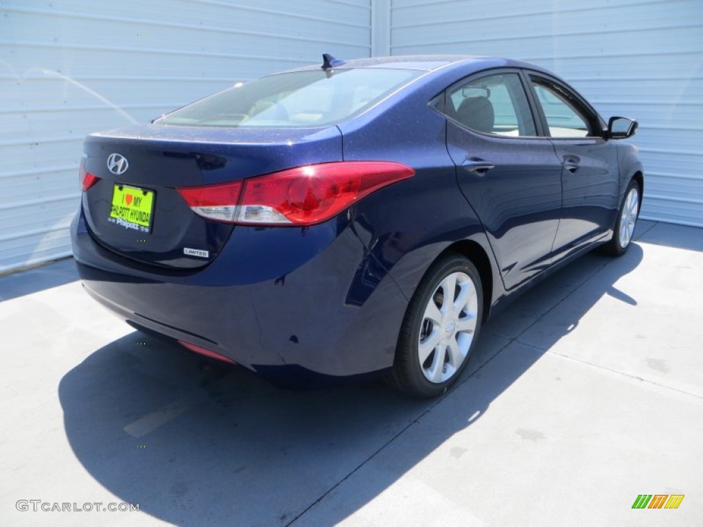 2013 Elantra Limited - Indigo Night / Gray photo #4