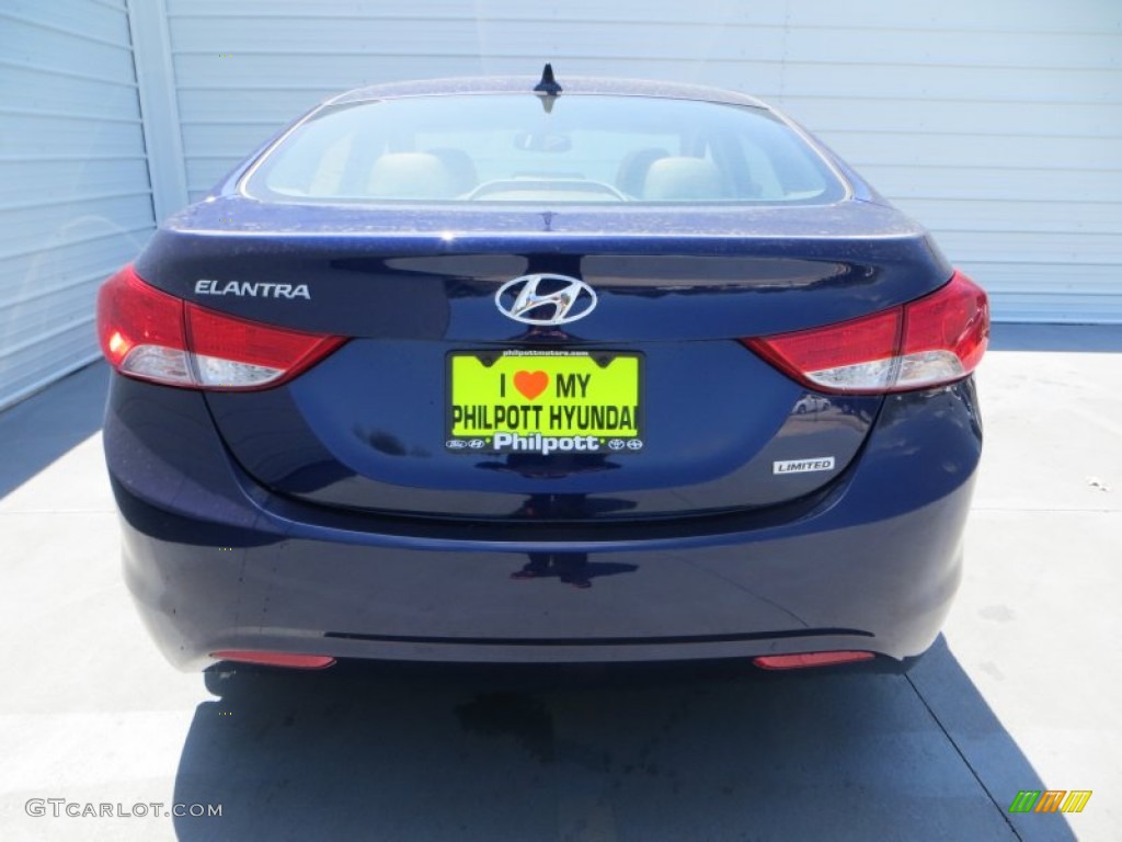 2013 Elantra Limited - Indigo Night / Gray photo #5