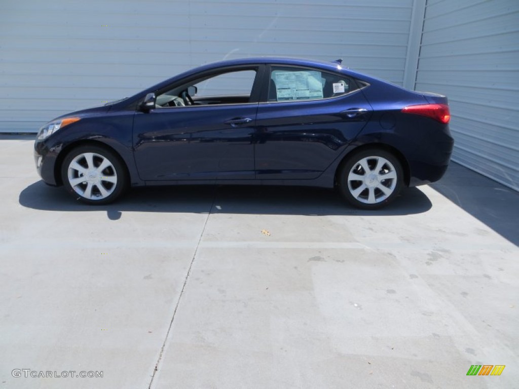 2013 Elantra Limited - Indigo Night / Gray photo #8