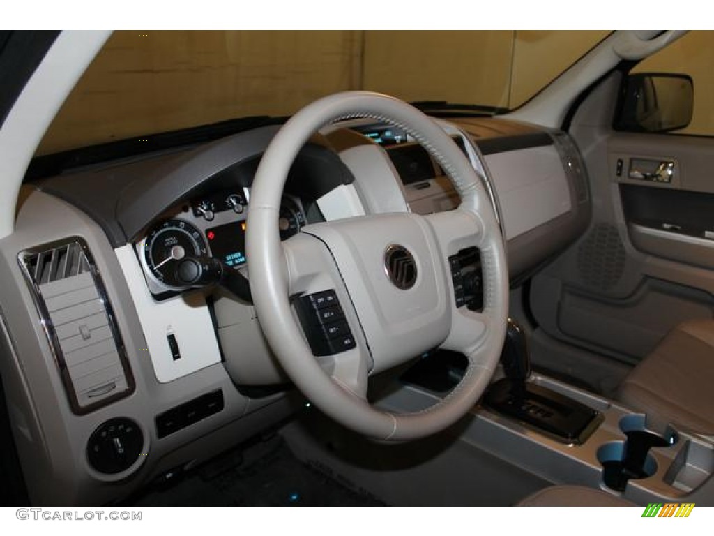 2009 Mercury Mariner V6 Premier 4WD Stone Steering Wheel Photo #79719804
