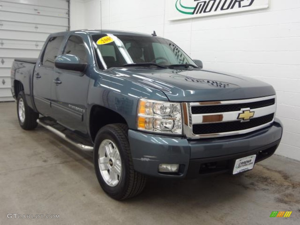 2009 Silverado 1500 LTZ Crew Cab 4x4 - Blue Granite Metallic / Light Cashmere photo #10