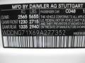  2009 S 550 Sedan Diamond White Color Code 048