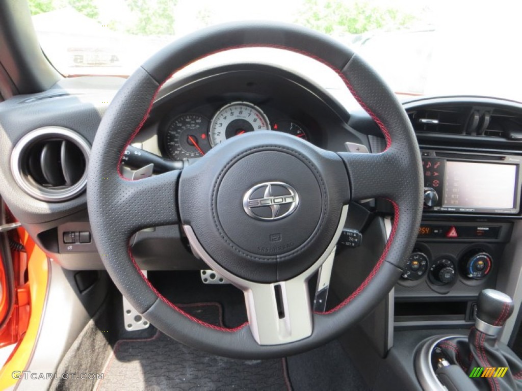 2013 Scion FR-S Sport Coupe Black/Red Accents Steering Wheel Photo #79722889