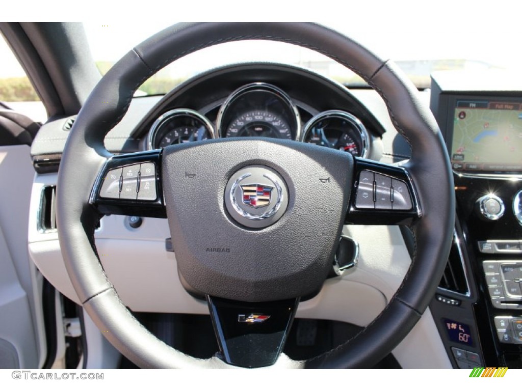 2013 Cadillac CTS -V Coupe Light Titanium/Ebony Steering Wheel Photo #79728862