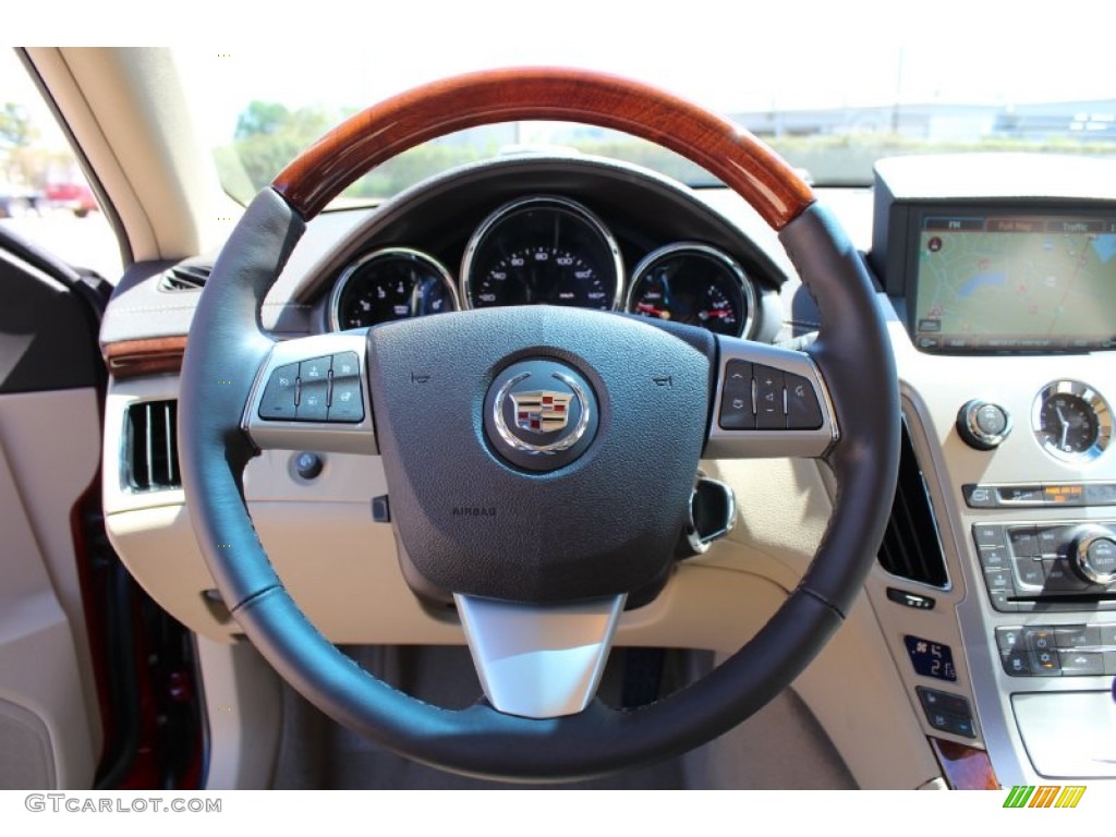 2013 Cadillac CTS 3.6 Sedan Cashmere/Cocoa Steering Wheel Photo #79730552