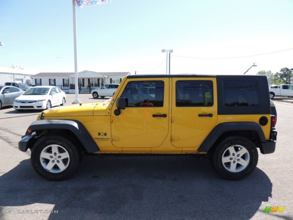 Detonator Yellow 2007 Jeep Wrangler Unlimited X Exterior Photo #79732075