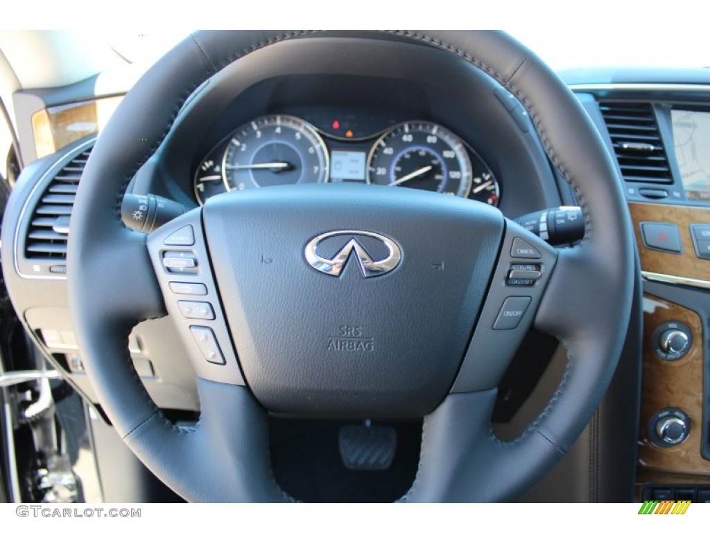 2013 Infiniti QX 56 Graphite Steering Wheel Photo #79733724