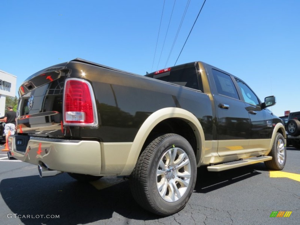 2013 1500 Laramie Longhorn Crew Cab - Black Gold Pearl / Canyon Brown/Light Frost Beige photo #7