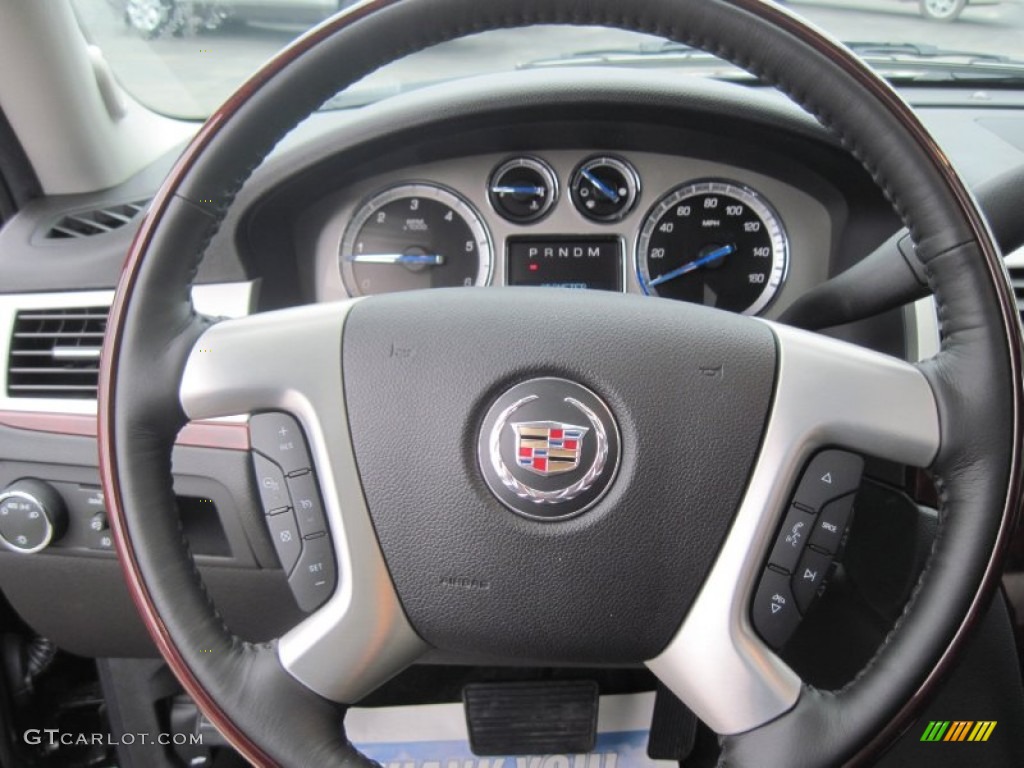 2013 Cadillac Escalade EXT Luxury AWD Ebony Steering Wheel Photo #79734688
