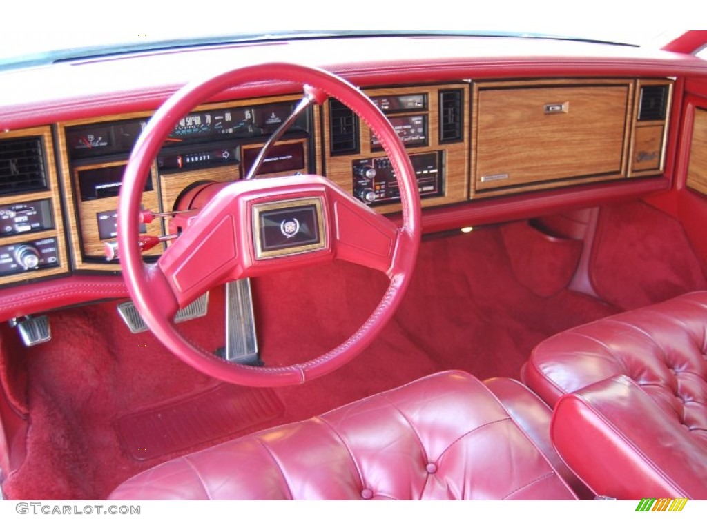 Carmine Red Interior 1985 Cadillac Eldorado Biarritz Coupe Photo #79734883